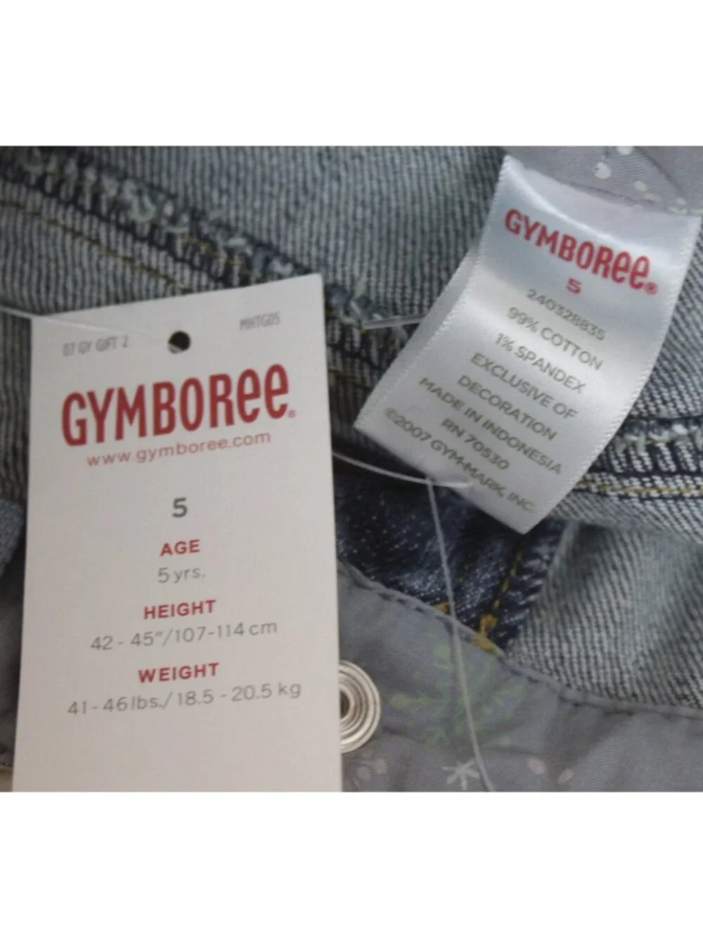 2007 Gymboree Snow Princess Denim Jeans sz 5 Silver snowflakes Embroider Rhinest